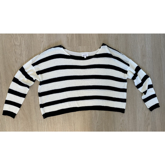 Superdown Adrianna Knit Sweater Black & White Striped From Revolve - Picture 3 of 9